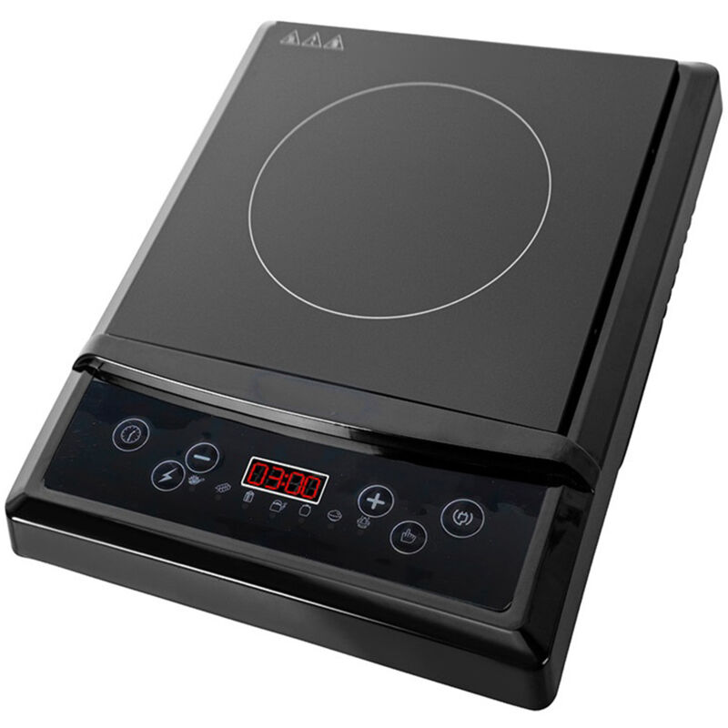 foto del prodotto piastra fornello elettrico ad induzione piano cottura cm 17 cucina nero moderno elegante sicuro per i bambini facile trasporto