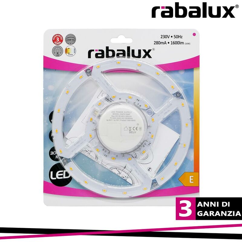foto del prodotto piastra led 16w 3000k 220mm - luce calda