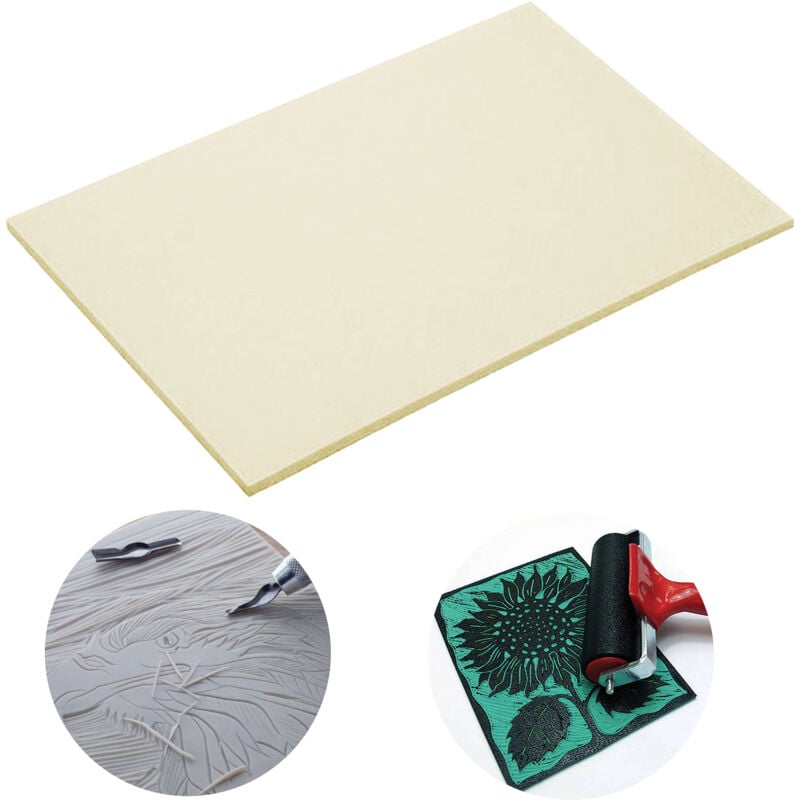 foto del prodotto piastra linoleum soft per stampa su linoleum essdee softcut beige ecru 21x15cm