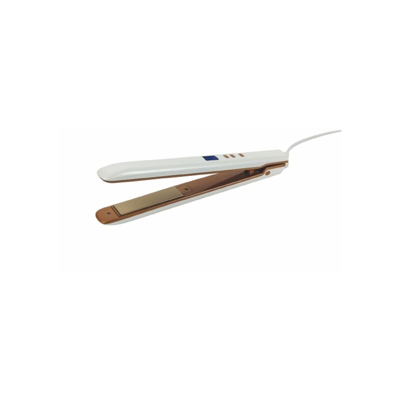 foto del prodotto piastra per capelli digitale in acciaio e plastica 30 w in colore bianco oro