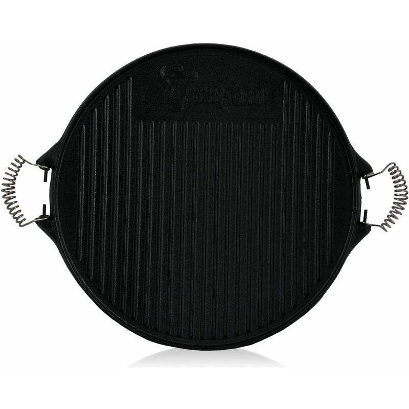 foto del prodotto piastra per grigliare in ghisa con manici 42 cm piastra girevole, smaltata bbq toro