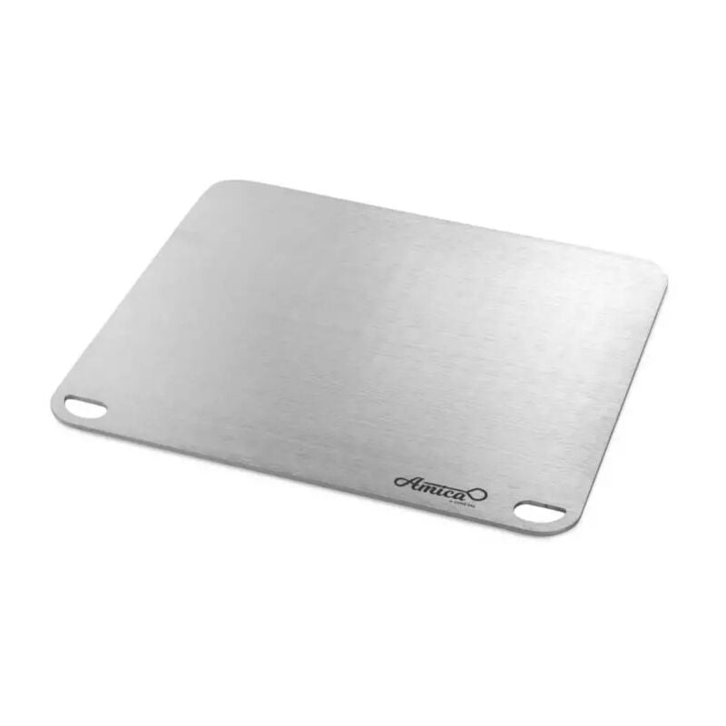 foto del prodotto piastra per pizza gimetal in acciaio inox 4mm, 40x35 cm