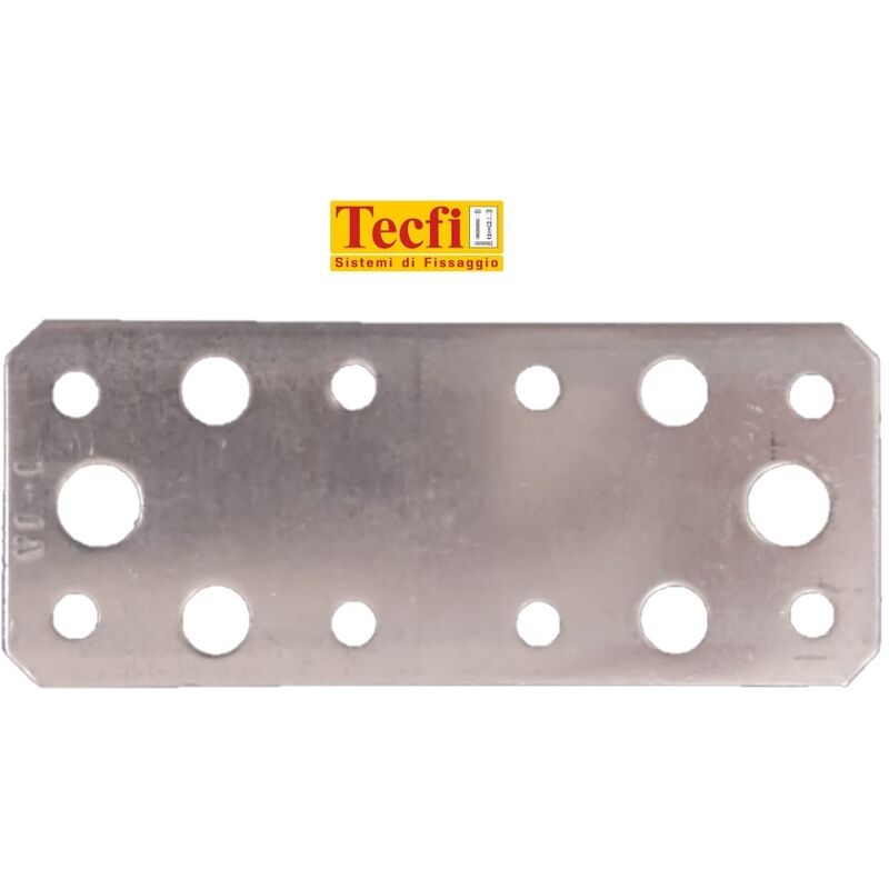 foto del prodotto piastra rettangolare pesante fori chiodi viti 40x95 acciaio zincato 100 pz tecfi