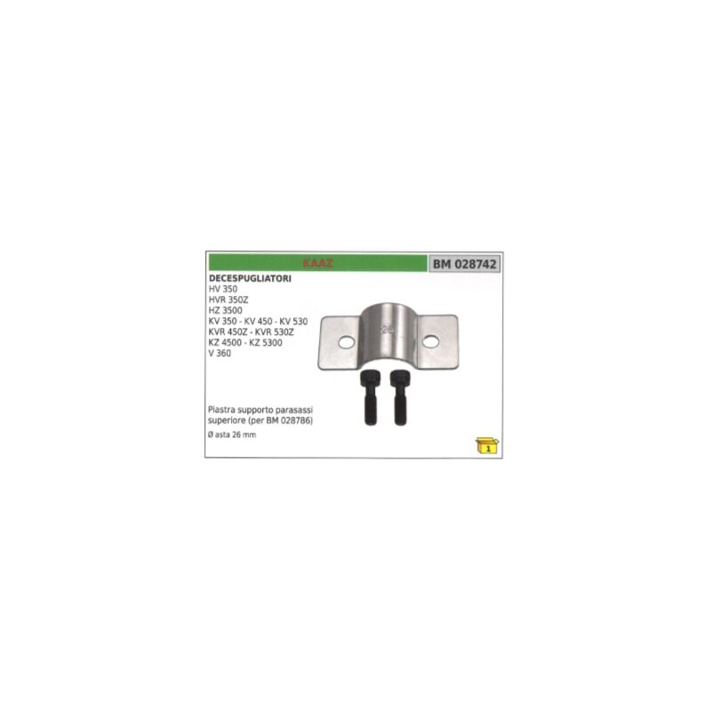 foto del prodotto piastra supporto parasassi superiore kaaz per decespugliatore hv350 asta 26 mm