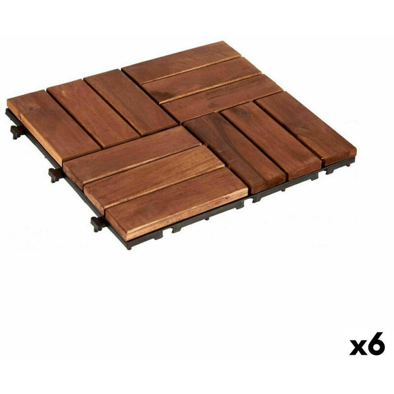 foto del prodotto piastrella ad incastro ibergarden a12p3030tdc 3a marrone polietilene acacia 30 x 2,8 x 30 cm 6 unit 