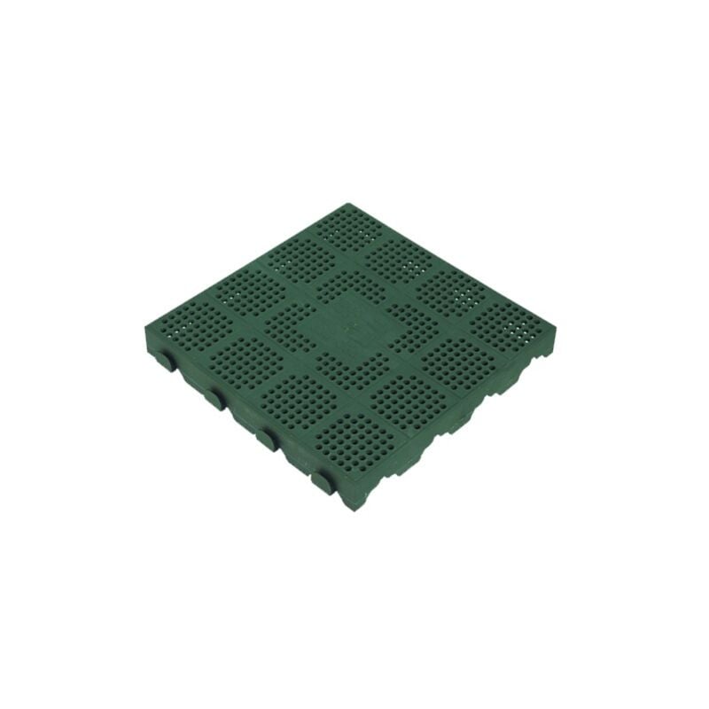 foto del prodotto piastrella da esterno autobloccante verde, 400x400x48 mm.