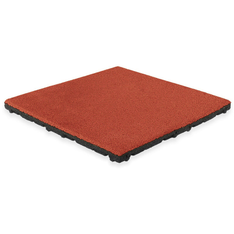 foto del prodotto piastrella di gomma con strato superiore in epdm 50 x 50 cm 45 mm rosso ral 3016 