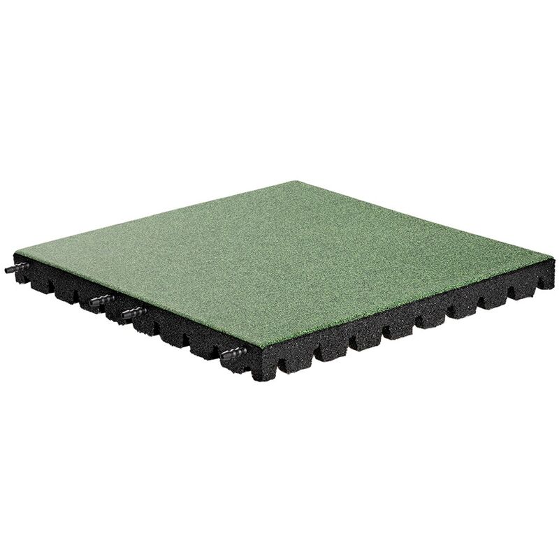 foto del prodotto piastrella in gomma con incastro a mortasa e tenone epdm verde 50x50 cm 45mm