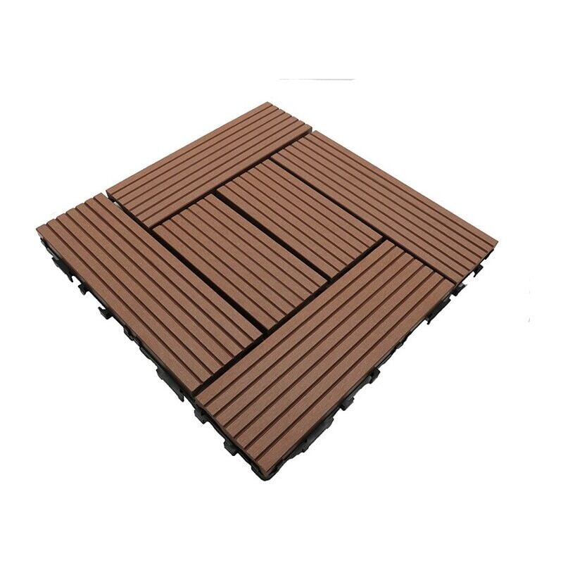 foto del prodotto piastrella per decking in legno composito classico 30 x 30 cm colore terracotta, spessore 25 mm, larghezza 30 cm, lunghezza 30 cm