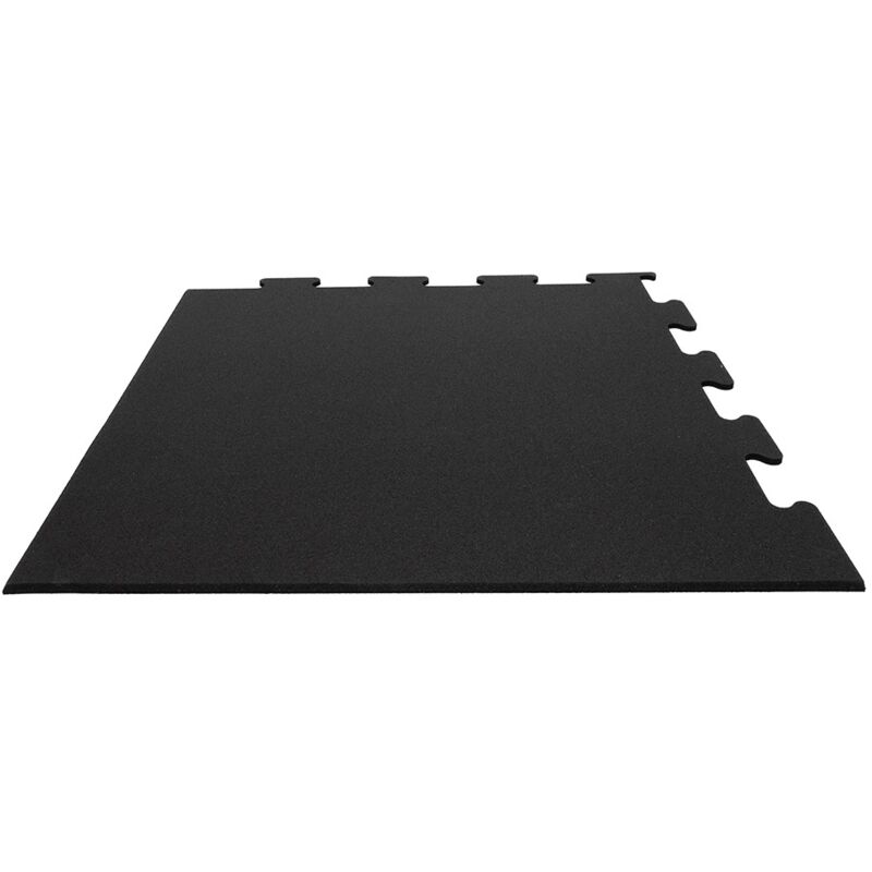 foto del prodotto piastrella puzzle per pavimenti sportivi 106x106cm 10mm nero pezzo d angolo