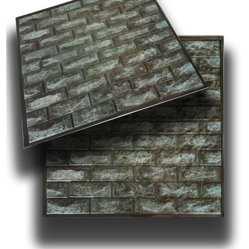 immagine 0 del prodotto piastrelle 3d a rilievo autoadesive in pvc 30x30cm pietra, mattoni, marmo. idrorepellenti mattoncini verdi 30x30cm