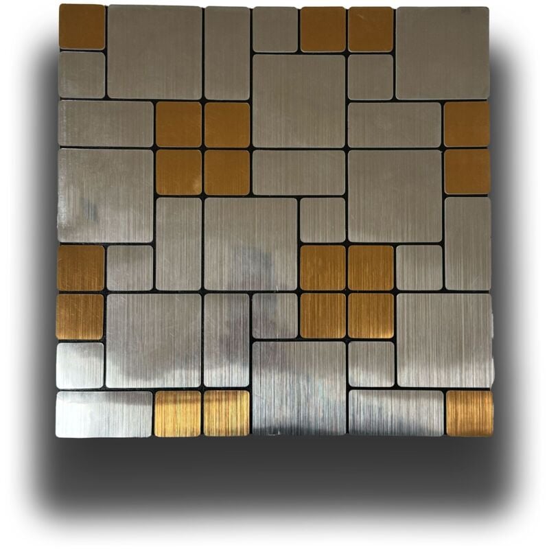 foto del prodotto piastrelle 3d autoadesive in pet acustiche e isolanti 30x30cm 4mm spessore mosaico gold silver
