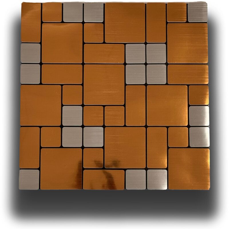 foto del prodotto piastrelle 3d autoadesive in pet acustiche e isolanti 30x30cm 4mm spessore mosaico oro argento