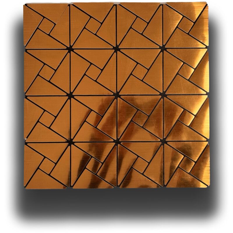 foto del prodotto piastrelle 3d autoadesive in pet acustiche e isolanti 30x30cm 4mm spessore triangoli oro