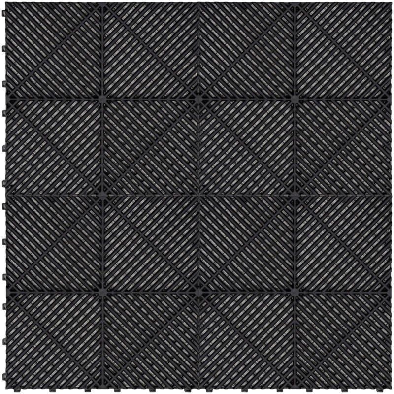 foto del prodotto piastrelle a incastro modulari ventilate in polipropilene nero 3,2m x 6m, antiscivolo, resistenti alle intemperie, 120 pezzi con bordi, capacità 5