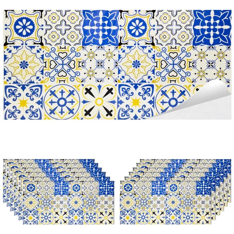 foto del prodotto piastrelle adesive in pvc impermeabili effetto marmo per interni, rinnova cucina e bagno, facile applicazione, resistente all acqua e allo sporco,