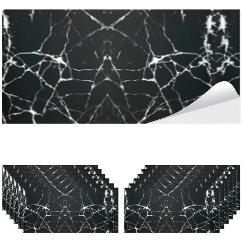 foto del prodotto piastrelle adesive in pvc impermeabili effetto marmo per interni, rinnova cucina e bagno, facile applicazione, resistente all acqua e allo sporco,