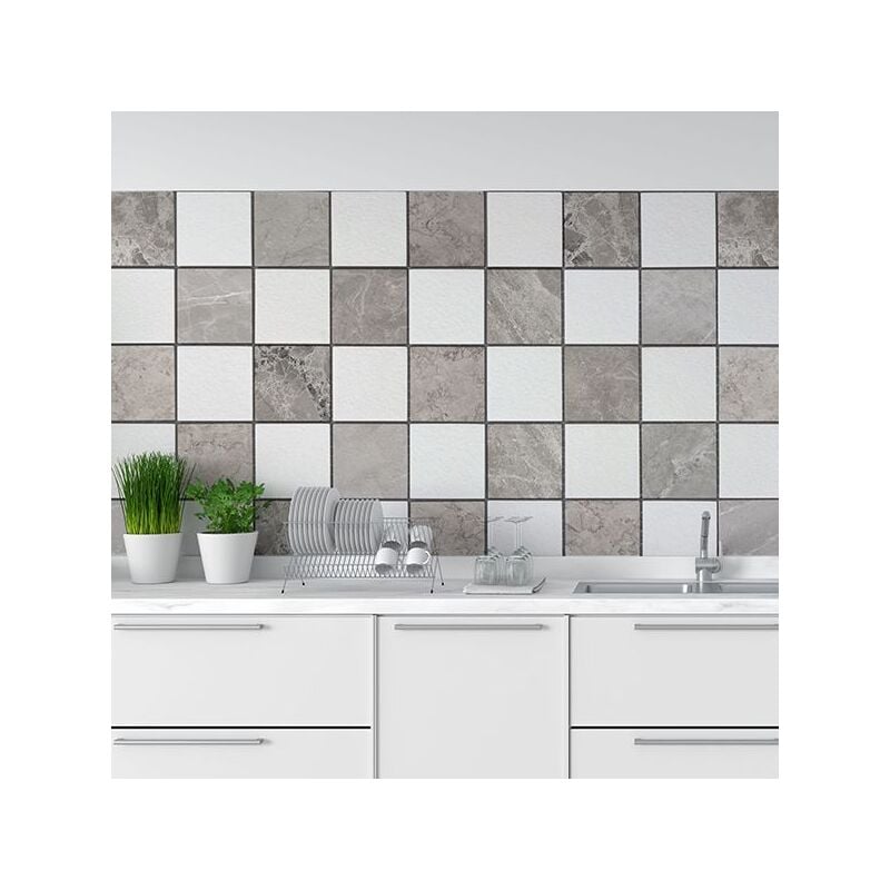 foto del prodotto piastrelle adesive marmo grigie 15x15 cm 20 pcs 