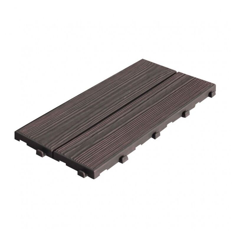 foto del prodotto piastrelle autobloccanti in plastica con finitura ad effetto legno 37,7 x 18,6 cm. pezzi 14 colore marrone