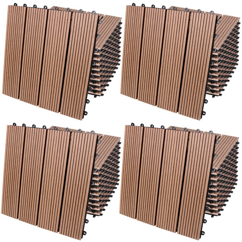 foto del prodotto piastrelle da giardino in wpc mattonelle 30x30cm sauna patio terrazza esterno 44x classico terracotta