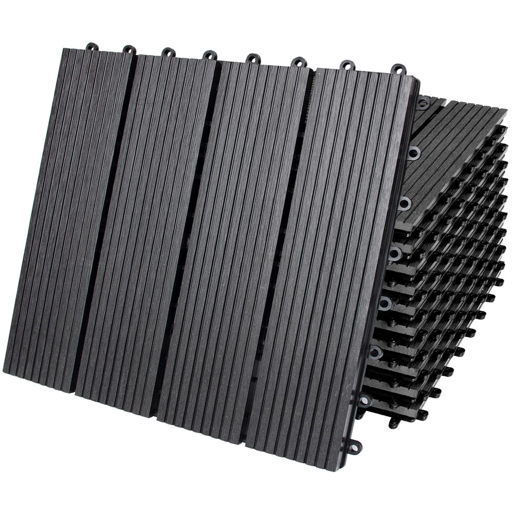 foto del prodotto piastrelle da giardino set 11 pz antracite wpc 30x30cm