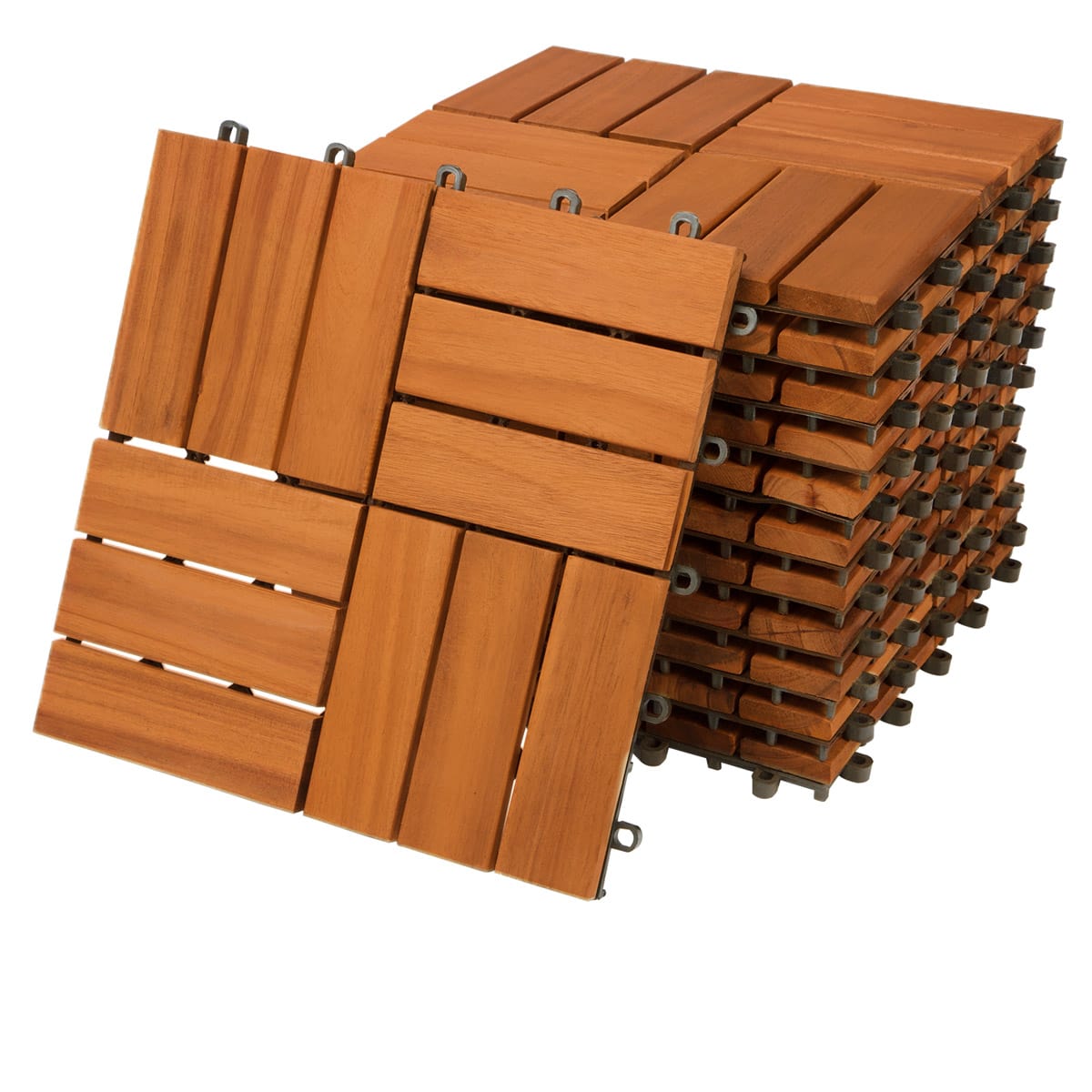 foto del prodotto piastrelle da giardino set 11 pz mosaico acacia 30x30cm