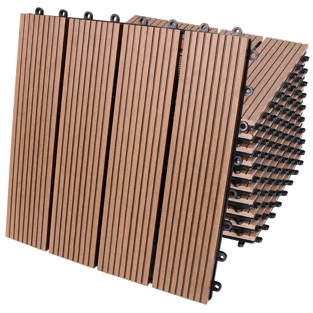 foto del prodotto piastrelle da giardino set 11 pz terracotta wpc 30x30cm