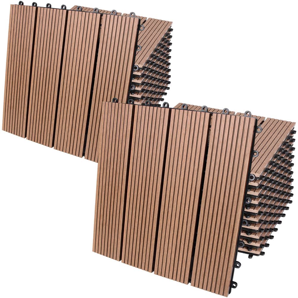 foto del prodotto piastrelle da giardino set 22 pz terracotta wpc 30x30cm