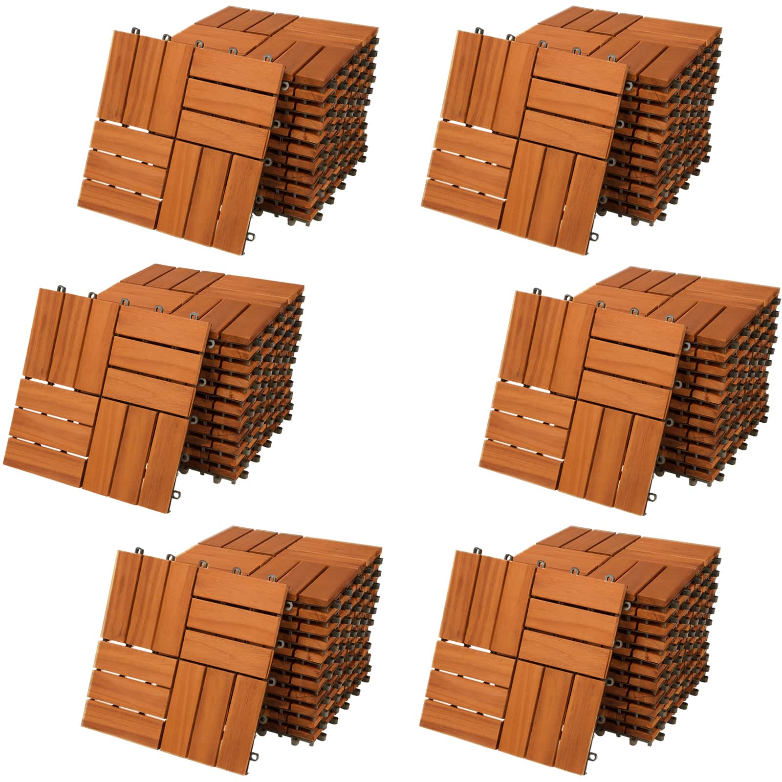 foto del prodotto piastrelle da giardino set 66 pz acacia mosaico fsc 30x30cm