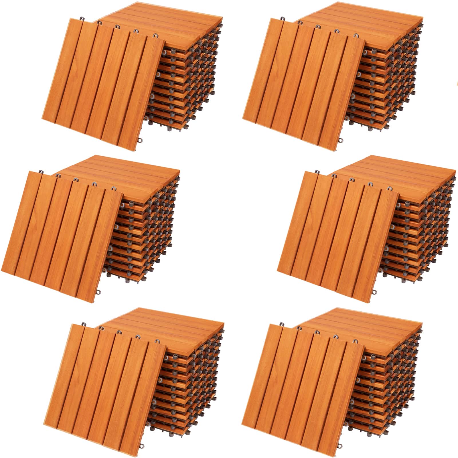 foto del prodotto piastrelle da giardino set 66 pz eucalipto fsc 30x30cm