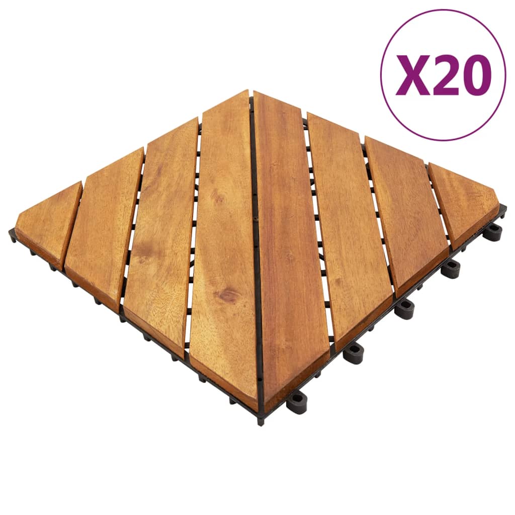 foto del prodotto piastrelle esterni 20 pz marroni 30x30 cm legno massello acacia cod mxl 54080