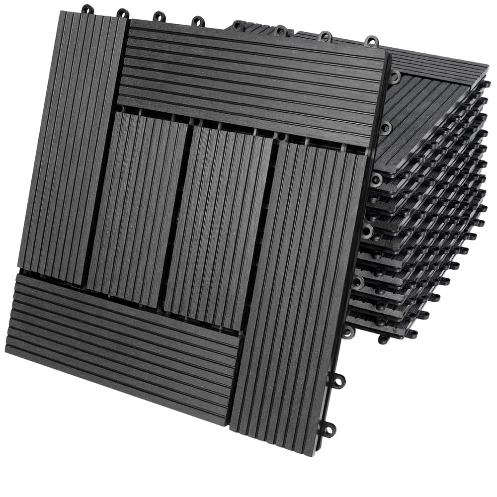 foto del prodotto piastrelle giardino set 11 pz mosaico antracite 30x30cm