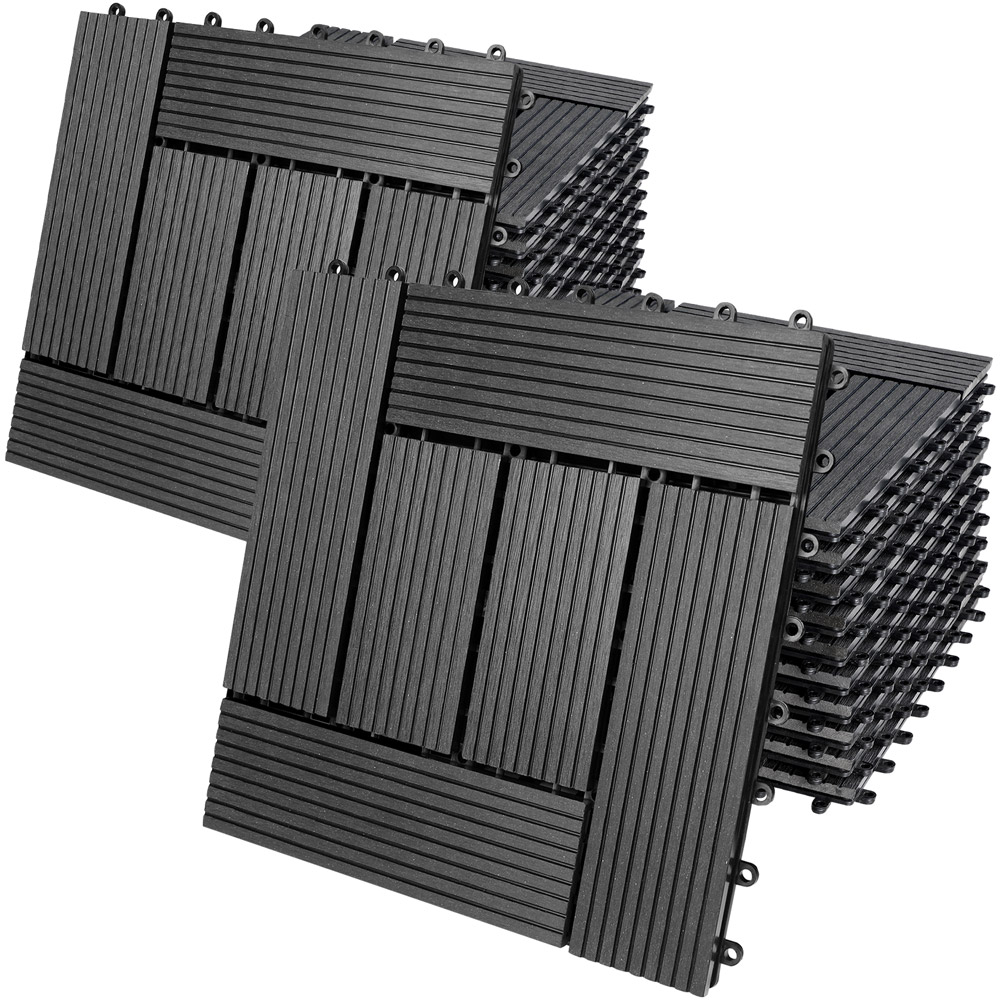 foto del prodotto piastrelle giardino set 22 pz mosaico antracite 30x30cm