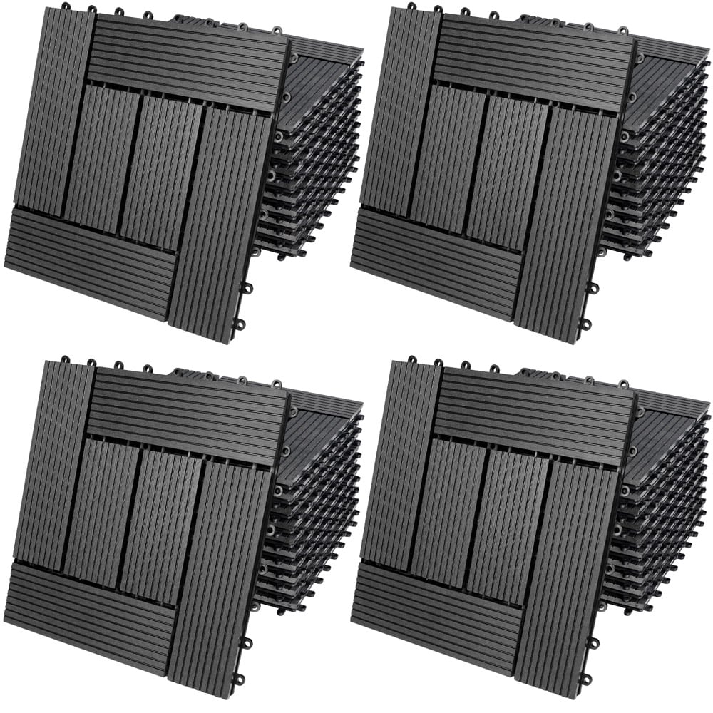 foto del prodotto piastrelle giardino set 44 pz mosaico antracite 30x30cm