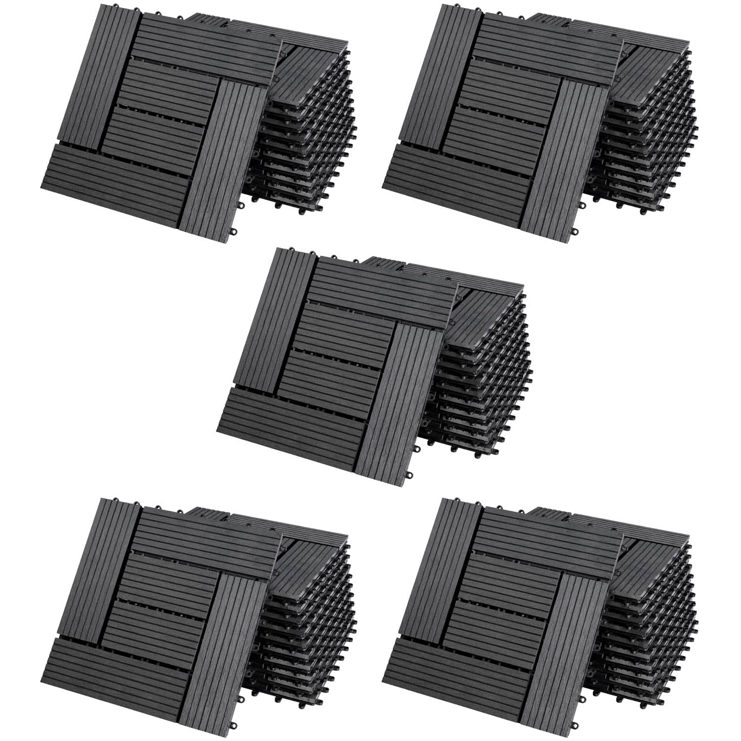 foto del prodotto piastrelle giardino set 55pz mosaico antracite 30x30cm