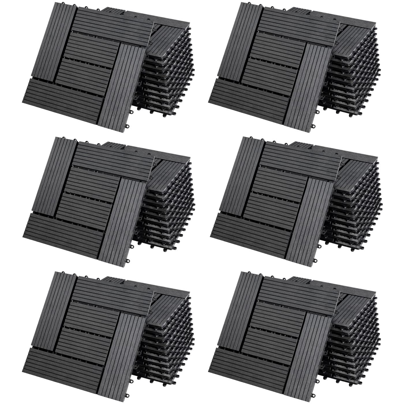 foto del prodotto piastrelle giardino set 66 pz moasico antracite 30x30cm