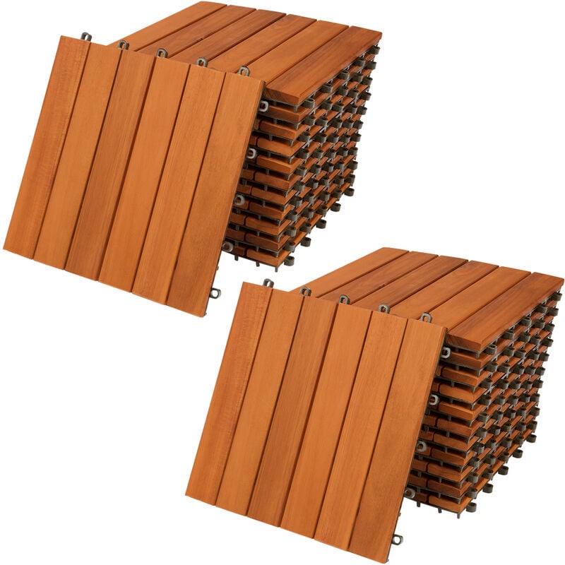 foto del prodotto piastrelle in legno certificato fsc per giardino balcone ad incastro 30x30cm da esterno 22x acacia en casaria