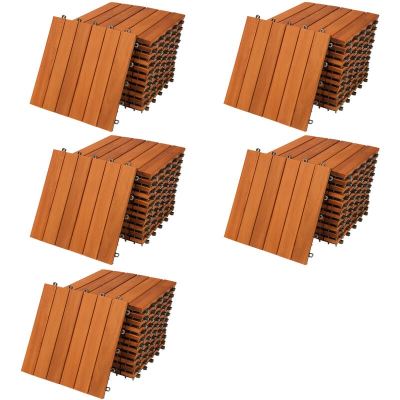foto del prodotto piastrelle in legno certificato fsc per giardino balcone ad incastro 30x30cm da esterno 55x acacia en casaria