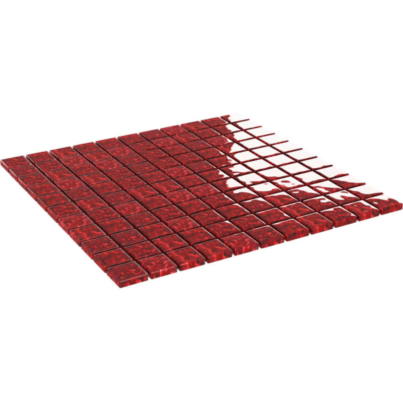 foto del prodotto piastrelle mosaico 11 pz rosso 30x30 cm in vetro vidaxl