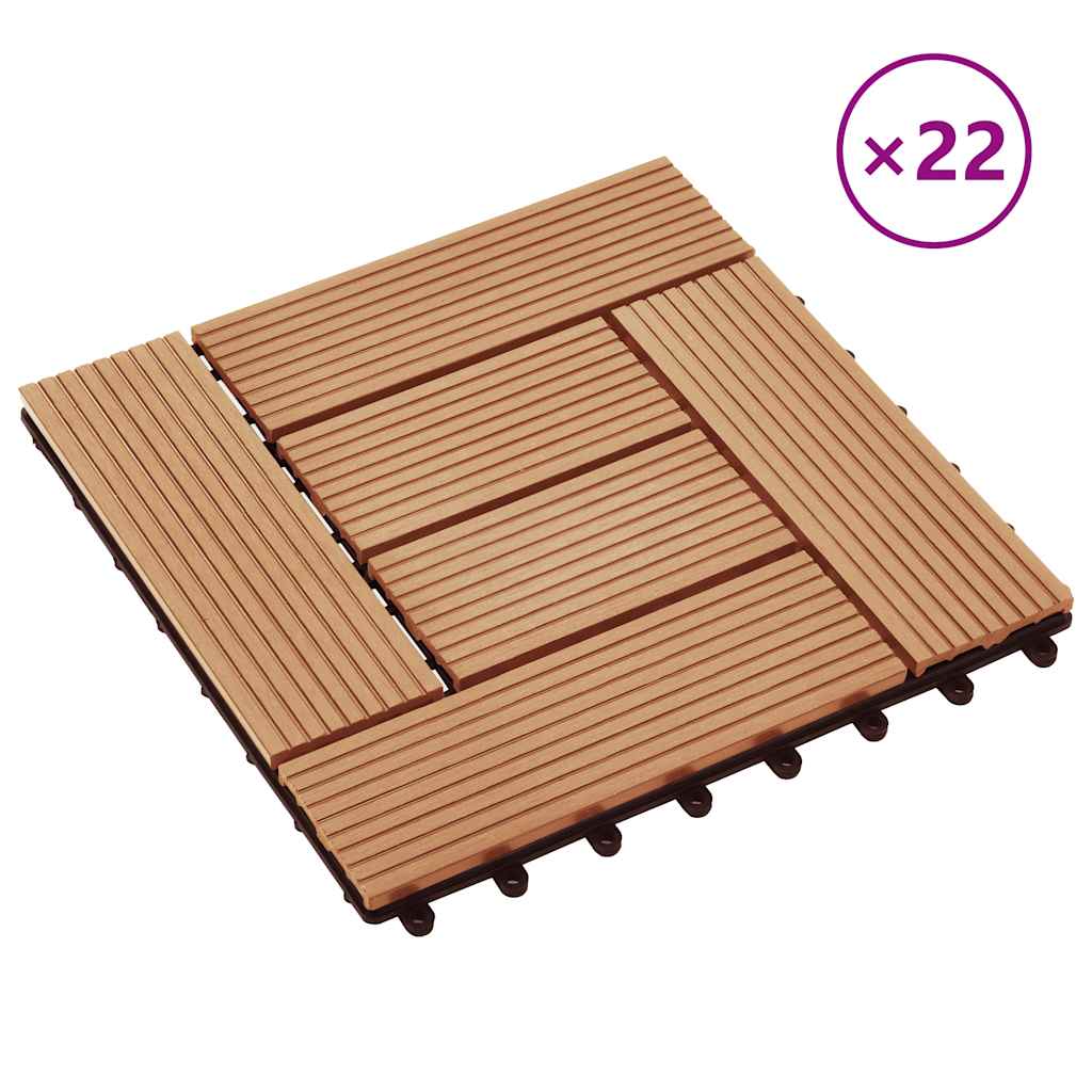 foto del prodotto piastrelle per decking 22 pz 30x30cm 2mq in wpc colore teak cod mxl 36091