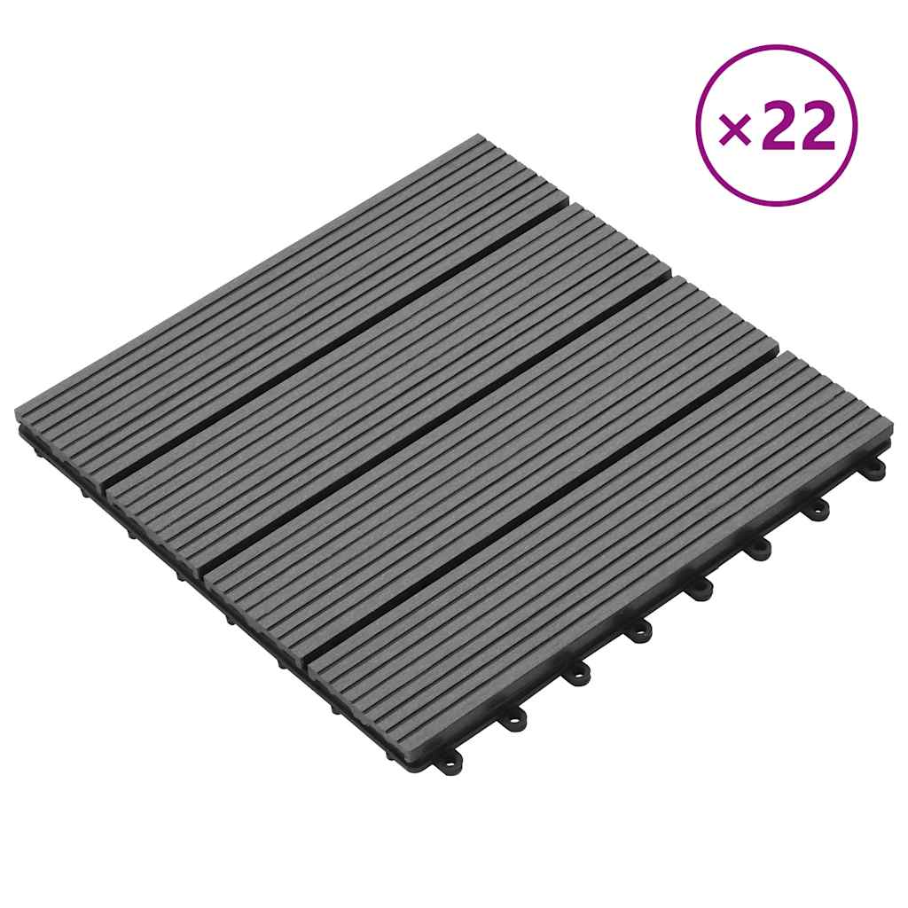 foto del prodotto piastrelle per decking 22 pz 30x30cm 2mq in wpc grigio