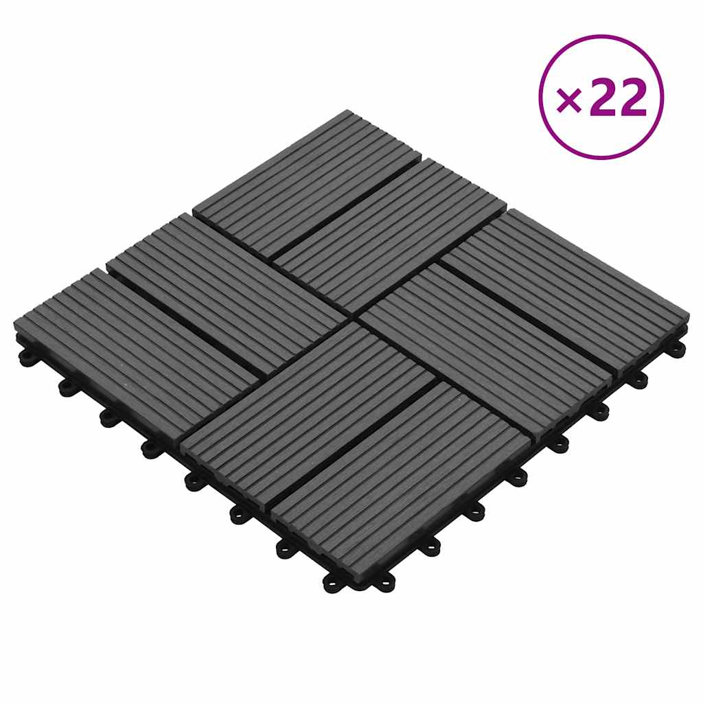 foto del prodotto piastrelle per decking 22 pz 30x30cm 2mq in wpc grigio cod mxl 37583