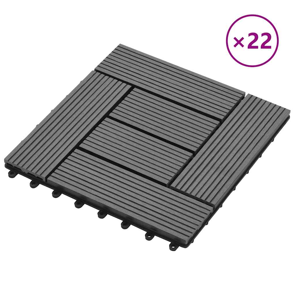foto del prodotto piastrelle per decking 22 pz 30x30cm 2mq in wpc grigio cod mxl 49501