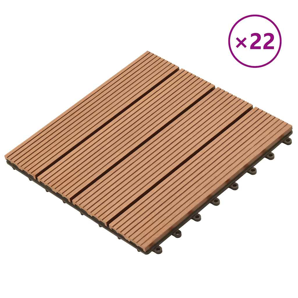 foto del prodotto piastrelle per decking 22 pz 30x30cm 2mq in wpc marrone cod mxl 36090