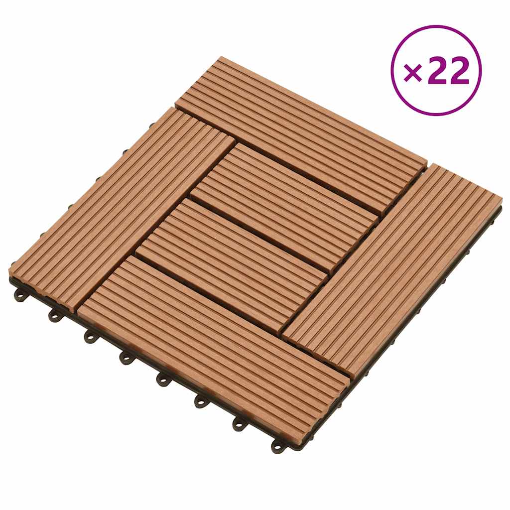 foto del prodotto piastrelle per decking 22 pz 30x30cm 2mq in wpc marrone cod mxl 36092