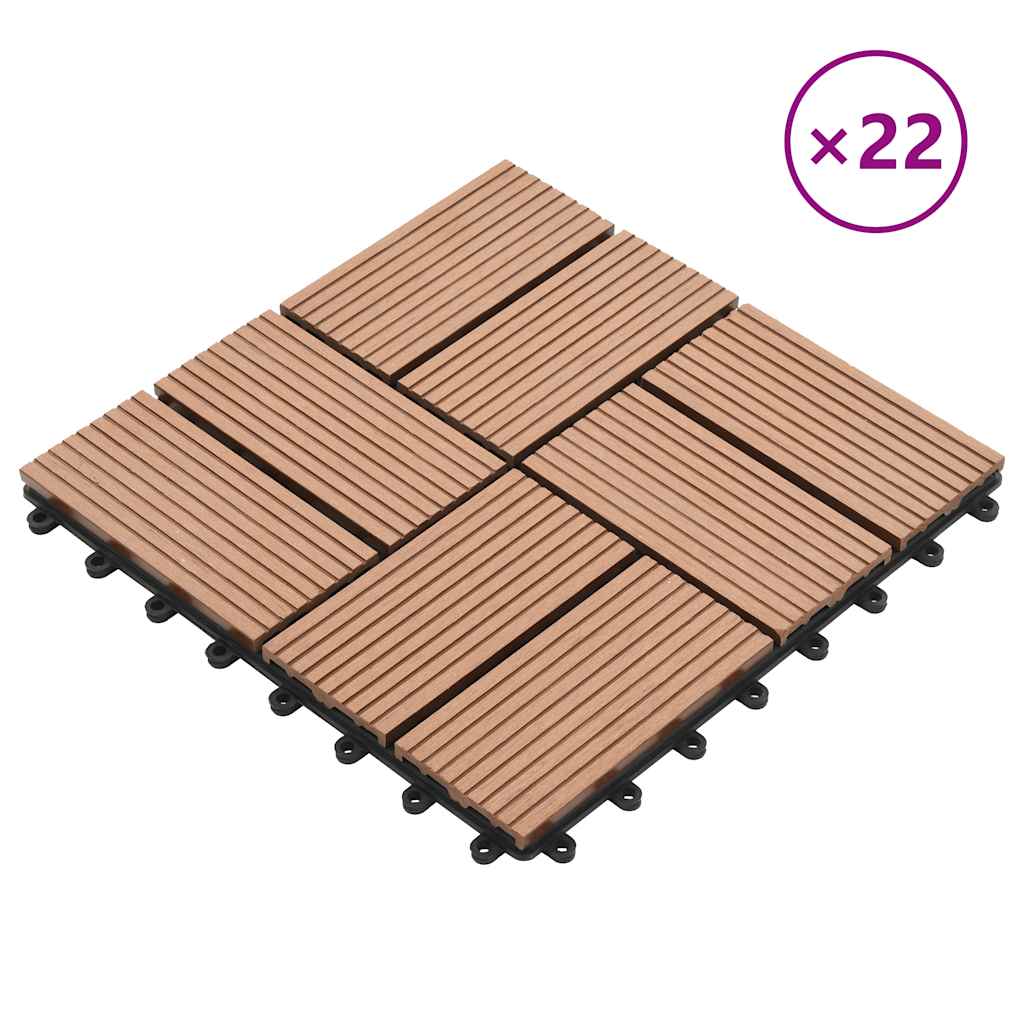foto del prodotto piastrelle per decking 22 pz 30x30cm 2mq in wpc marrone cod mxl 36780