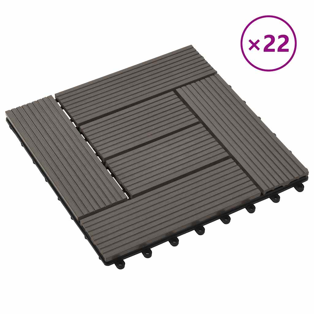 foto del prodotto piastrelle per decking 22 pz 30x30cm 2mq in wpc marrone scuro