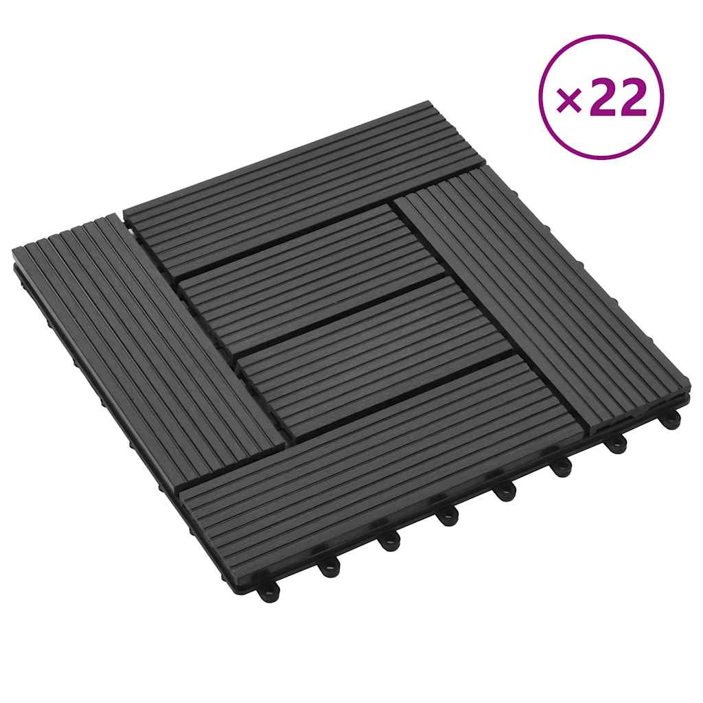 foto del prodotto piastrelle per decking 22 pz 30x30cm 2mq in wpc nero cod mxl 36078