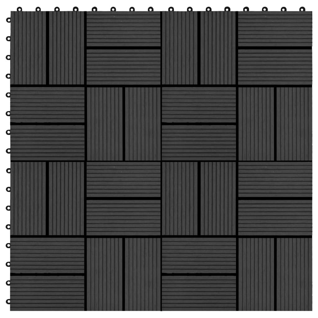 foto del prodotto piastrelle per decking 22 pz 30x30cm 2mq in wpc nero cod mxl 36084
