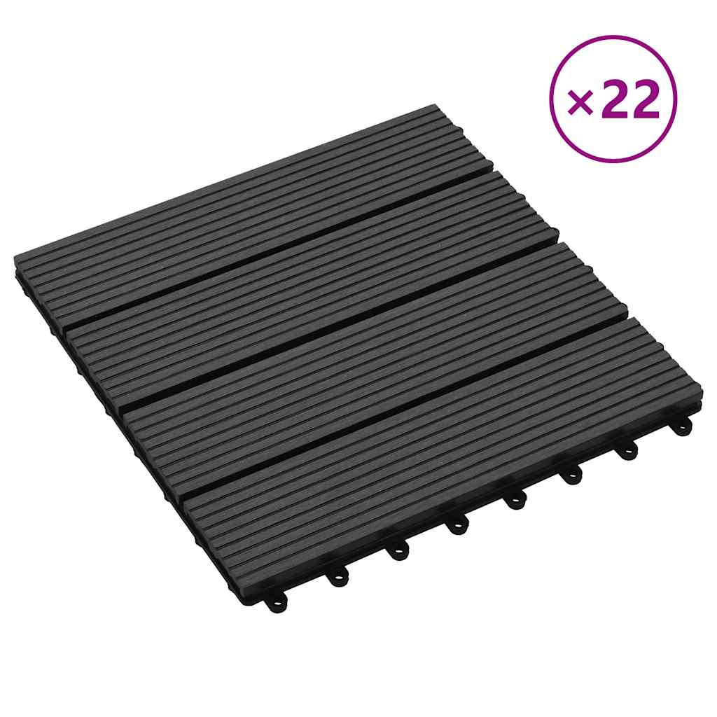 foto del prodotto piastrelle per decking 22 pz 30x30cm 2mq in wpc nero cod mxl 36543